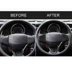3 in 1 Car Carbon Fiber Steering Wheel Button Decorative Sticker for Honda Fit, Left and Right Drive Universal, For Honda Fit(A)