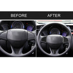 3 in 1 Car Carbon Fiber Steering Wheel Button Decorative Sticker for Honda Fit, Left and Right Drive Universal, For Honda Fit