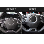 2 in 1 Car Carbon Fiber Steering Wheel Button Decorative Sticker for Chevrolet Camaro 2017-2019, Left and Right Drive Universal, For Chevrolet Camaro 2017-2019