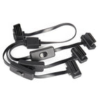 16PIN Car Ultra-thin OBD Diagnostic Extended Cable OBD2 Cable with Switch, 16PIN 3 in 1