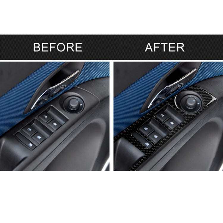 Car Carbon Fiber Window Lift Switch Panel Decorative Sticker for Chevrolet Cruze 2009-2015, Left Drive, Window Lift Switch