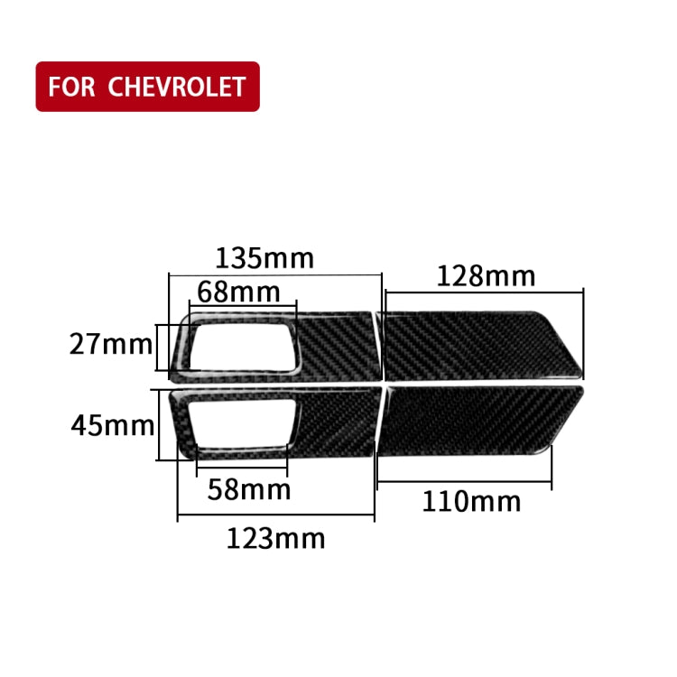4 in 1 Car Carbon Fiber Turn Light Panel Decorative Sticker for Chevrolet Cruze 2009-2015, Left and Right Drive Universal, Turn Light Panel
