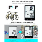 2.8 inch English Wireless Waterproof Cycle Computer LCD Odometer Speedometer with Extension Holder, Wireless with Extension Holder