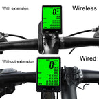2.8 inch English Wireless Waterproof Cycle Computer LCD Odometer Speedometer with Extension Holder, Wireless with Extension Holder