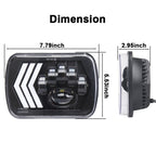2 PCS 5X7 inch Car Modified Red Background LED Square Headlamp for Jeep Wrangler, For Jeep Wrangler(5X7 inch)