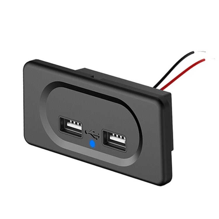 3.1A Short Cable RV Bus Modified Car Charger Dual USB Charger, 3.1A