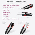 Car Wired Portable 120W Handheld Powerful Vacuum Cleaner with LED Light Cable Length: 5m, Wired with Light