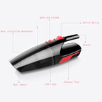 Car Wired Portable 120W Handheld Powerful Vacuum Cleaner with LED Light Cable Length: 5m, Wired with Light