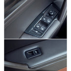 Car Carbon Fiber Window Glass Lifter Panel Decorative Sticker for Volkswagen Tiguan L 2019-2021, Window Glass Lifter