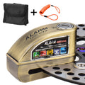 Motorcycles / Bicycle Anti-theft Lock Alarm Disc Brakes Lock with Cable and Bag, 8307 (Bronze), 8307 (Silver)