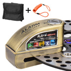 Motorcycles / Bicycle Anti-theft Lock Alarm Disc Brakes Lock with Cable and Bag, 8307 (Bronze), 8307 (Silver)