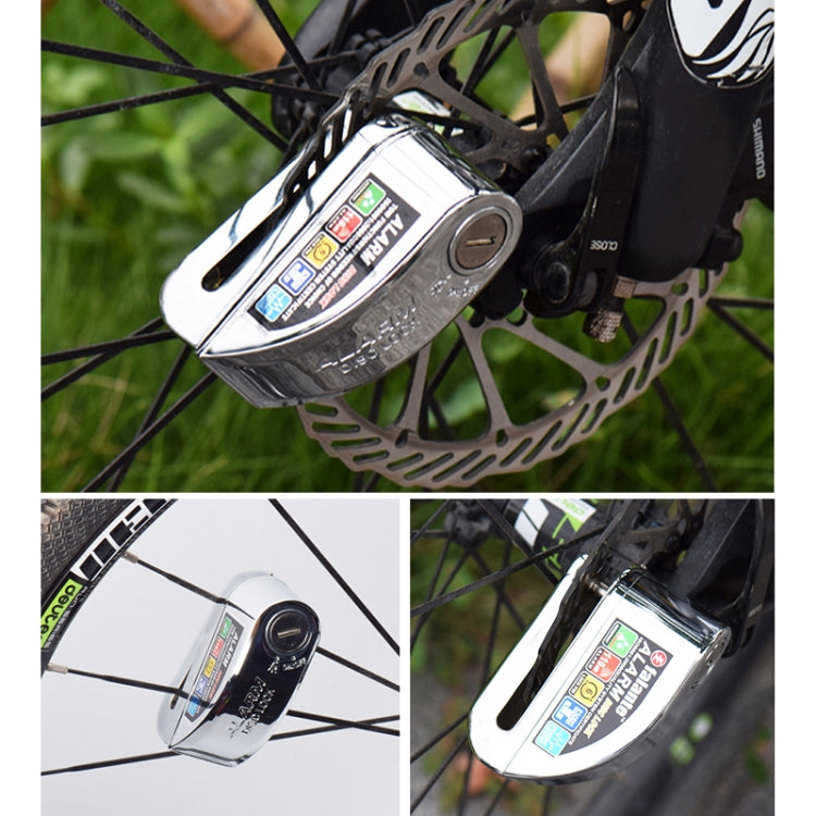 Motorcycles / Bicycle Anti-theft Lock Alarm Disc Brakes Lock with Cable and Bag, 8307 (Bronze), 8307 (Silver)