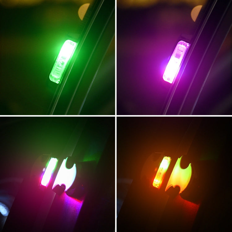 2 PCS Car LED Door Warning Lights Anti-collision Door Opening Lamp Flashing Lights, Door Warning Lights (Black), Door Warning Lights (Silver)