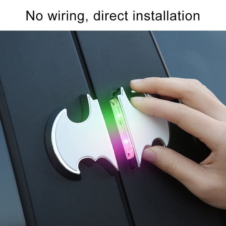 2 PCS Car LED Door Warning Lights Anti-collision Door Opening Lamp Flashing Lights, Door Warning Lights (Black), Door Warning Lights (Silver)