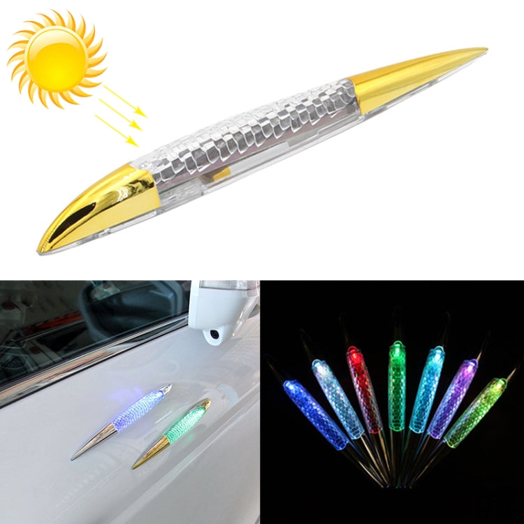 Car Solar Shark Gill Warning Lights Car Door Anti-collision Rear-end Collision LED Dlashing Lamp, Mode: Constant Bright + Flashing, Constant Bright + Flashing (Gold), Constant Bright + Flashing (Silver)