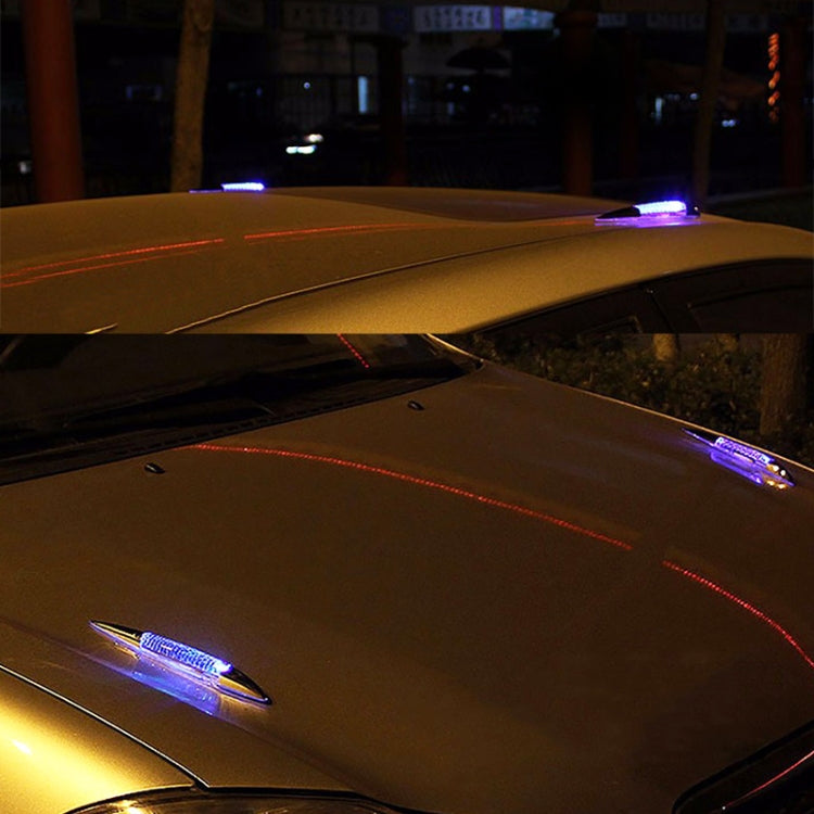 Car Solar Shark Gill Warning Lights Car Door Anti-collision Rear-end Collision LED Dlashing Lamp, Mode: Constant Bright + Flashing, Constant Bright + Flashing (Gold), Constant Bright + Flashing (Silver)