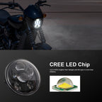 EagleVision DC9-30V 35W 6000K 4000LM 5.75 inch Round Motorcycle 6LEDs Headlight for Harley-Davidson, 5.75 inch 6LEDs