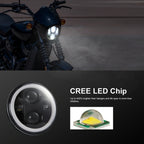EagleVision DC9-30V 35W 6000K 4000LM 5.75 inch Round Motorcycle LED Headlight with Angel Eye for Harley-Davidson, 5.75 inch with Angel Eye