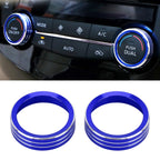 2 PCS Car Metal Air Conditioner Knob Case for Nissan X-TRAIL, For Nissan X-TRAIL (Blue), For Nissan X-TRAIL (Red), For Nissan X-TRAIL (Silver)