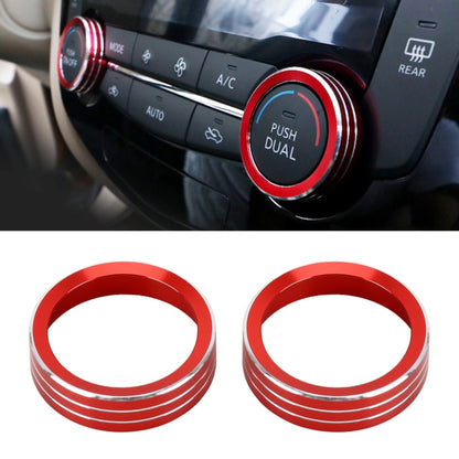 2 PCS Car Metal Air Conditioner Knob Case for Nissan X-TRAIL, For Nissan X-TRAIL (Blue), For Nissan X-TRAIL (Red), For Nissan X-TRAIL (Silver)