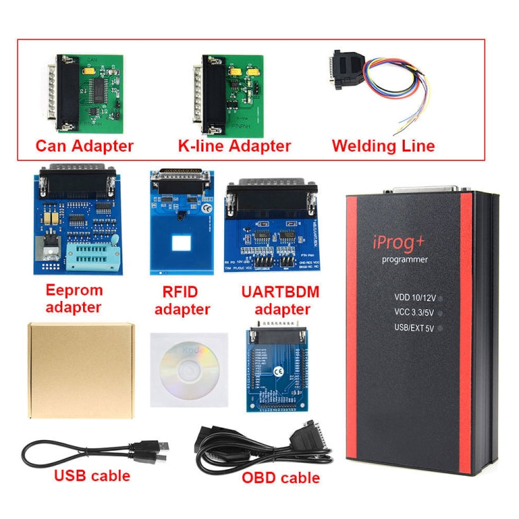Iprog+ Pro V48 Car Key Programmer Odometer Correction Airbag Reset Tool, V48