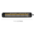 105mm DC12-24V / 1.6W Motorcycle LED Dynamic Blinker Side Lights Flowing Water Brake Lamp Turn Signal Light, Cable Length: 1m, 105mm