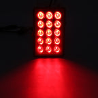 DC12V 1W Car Square Highlight Brake Lights Reversing Light with 15LEDs SMD-3528, Square (Black), Square (Red), Square (Transparent)