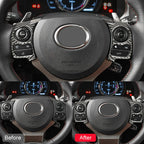 Car Carbon Fiber Steering Wheel Button Decorative Sticker for Lexus IS250 NX200 200t 300h 13-, Left Drive B Style, Steering Wheel Button B Style, Left Drive