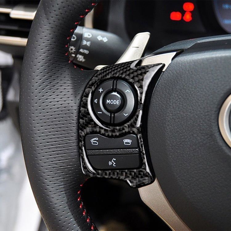 Car Carbon Fiber Steering Wheel Button Decorative Sticker for Lexus IS250 NX200 200t 300h 13-, Left Drive C Style, Steering Wheel Button C Style