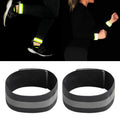 2pcs Reflective Band Outdoor Sports Running Cycling Night Warning Wrist Band, Black, Purple, Red, Yellow+Orange