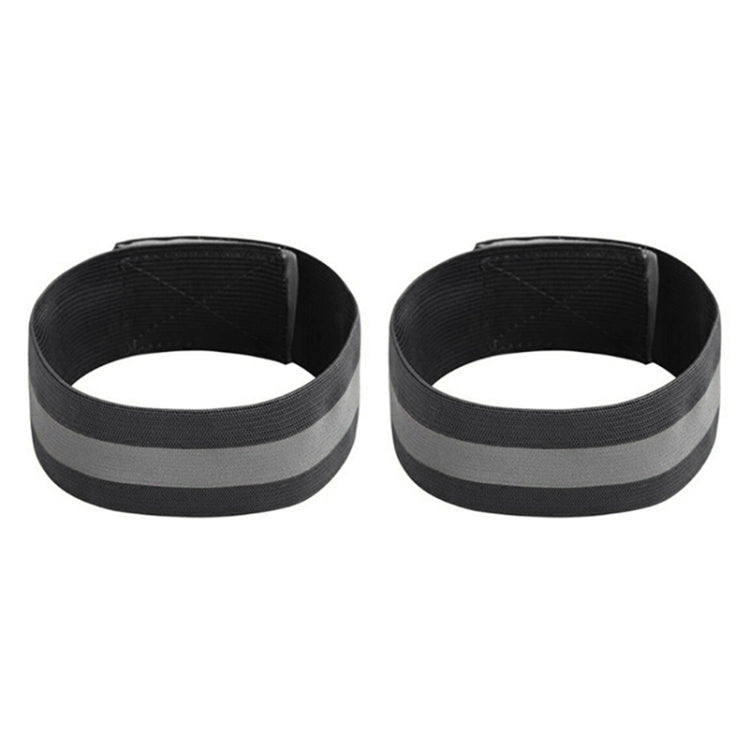 2pcs Reflective Band Outdoor Sports Running Cycling Night Warning Wrist Band, Black, Purple, Red, Yellow+Orange