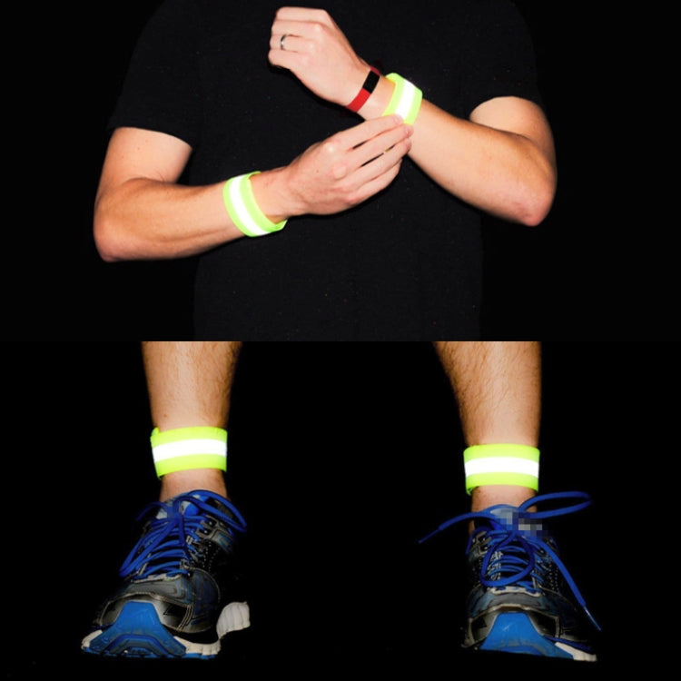 2pcs Reflective Band Outdoor Sports Running Cycling Night Warning Wrist Band, Black, Purple, Red, Yellow+Orange