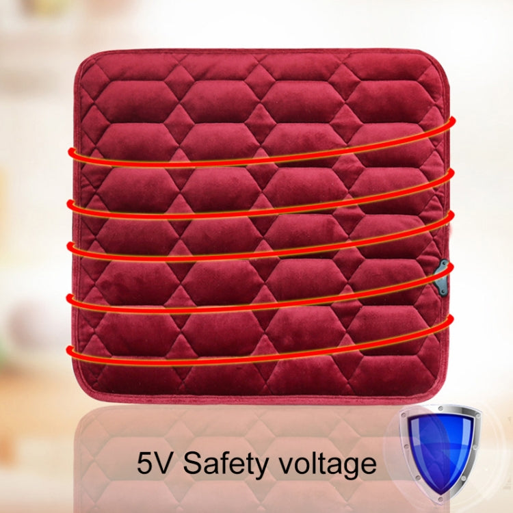 Car USB Seat Heater Cushion Warmer Cover Winter Heated Warm Mat, Style: Heart Shape, Heart Shape (Black), Heart Shape (Coffee), Heart Shape (Beige), Heart Shape (Red)