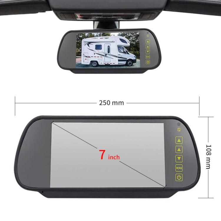 PZ468 Car Waterproof 170 Degree Brake Light View Camera + 7 inch Rearview Monitor for Mercedes-Benz Vito 2016, PZ468 + 7 inch Rearview Monitor