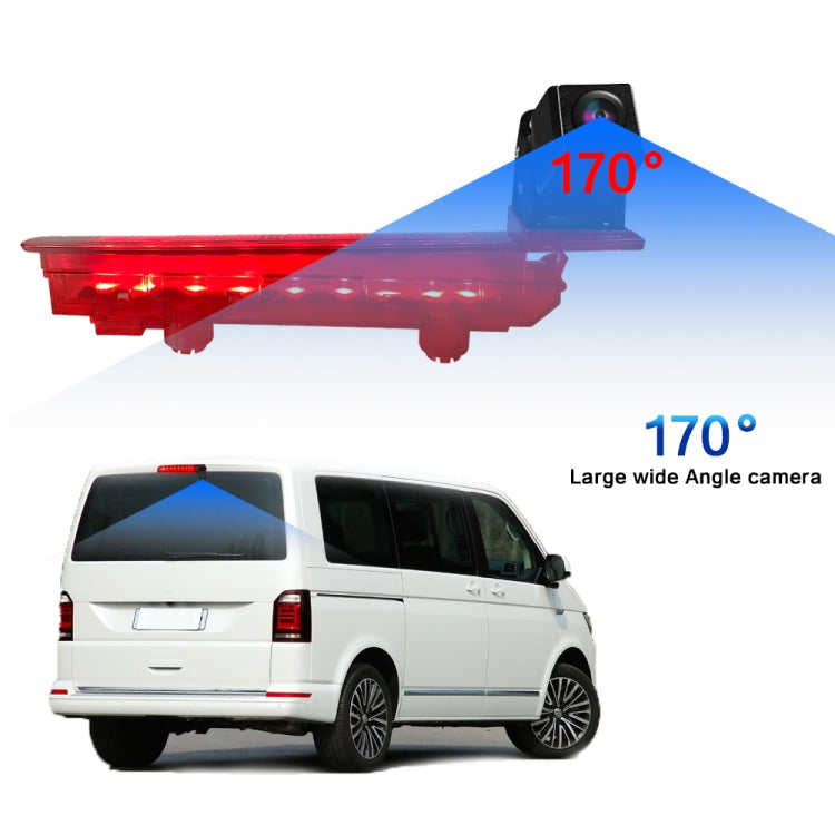 PZ470 Car Waterproof 170 Degree Brake Light View Camera + 7 inch Rearview Monitor for Volkswagen T5 / T6 2010-2017, PZ470 + 7 inch Rearview Monitor