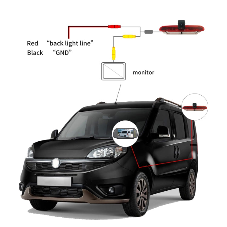 PZ472 Car Waterproof 170 Degree Brake Light View Camera for Fiat / Opel, PZ472