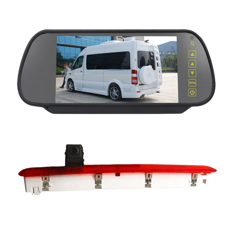 PZ473 Car Waterproof 170 Degree Brake Light View Camera + 7 inch Rearview Monitor for Volkswagen T6 Single Door, PZ473 + 7 inch Rearview Monitor