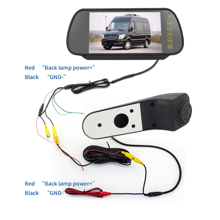 PZ475 Car Waterproof 170 Degree Brake Light View Camera + 7 inch Rearview Monitor for Volkswagen Crafter, PZ475 + 7 inch Rearview Monitor
