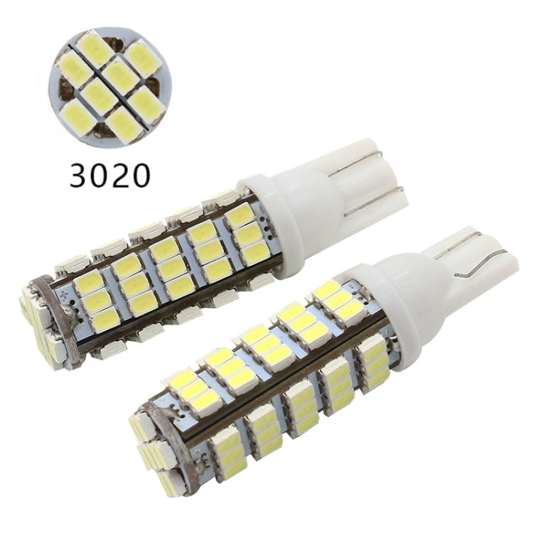 10 PCS T10 DC12V / 1.5W / 6500K / 75LM Car Clearance Lights Reading Lamp with 68LEDs SMD-3020 Lamp Beads, T10 DC12V / 1.5W / 6500K