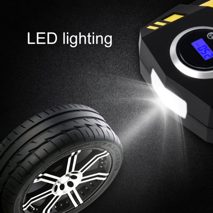 Car 12V Portable Inflatable Cylinder Pedal Digital Display Air Pump with Light, Digital Display