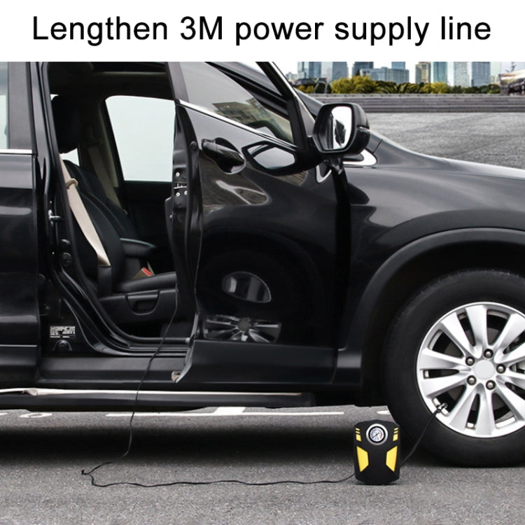 Car 12V Portable Inflatable Cylinder Pedal Pointer Air Pump with Light, Pointer