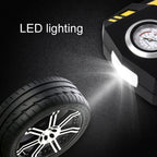 Car 12V Portable Inflatable Cylinder Pedal Pointer Air Pump with Light & Tool Box, Pointer with Tool Box