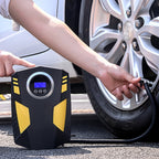Car 12V Portable Inflatable Cylinder Pedal Digital Display Air Pump with Light & Tool Box, Digital Display with Tool Box