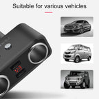 SHUNWEI SD-1925 120W 3A Car 2 in 1 Dual USB Charger 90 Degree Free Rotation Cigarette Lighter, SD-1925 (Black), SD-1925
