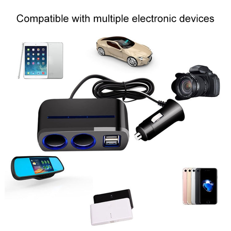 SHUNWEI SD-1928A 80W 3A Car 2 in 1 Dual USB Charger Cigarette Lighter, SD-1928A