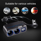 SHUNWEI SD-1928A 80W 3A Car 2 in 1 Dual USB Charger Cigarette Lighter, SD-1928A
