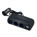SHUNWEI SD-1938 120W 3A Car 3 in 1 Dual USB Charger Cigarette Lighter with Atmosphere Light, SD-1938 (Black), SD-1938