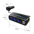 SHUNWEI SD-1939D 120W QC3.0 Car 3 in 1 Dual USB Charger Cigarette Lighter, SD-1939D