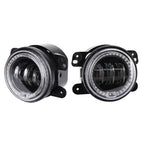 2 PCS DC12V-30V / 30W / 3A / 1440LM 12LEDs  4 inch Car LED Colorful Fog Light, Style: Black Background, Style: Black Background(White Light), Style: Black Background(Yellow Light)
