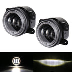 2 PCS DC12V-30V / 30W / 3A / 1440LM 12LEDs  4 inch Car LED Colorful Fog Light, Style: Black Background, Style: Black Background(White Light), Style: Black Background(Yellow Light)